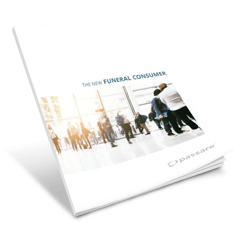 The New Funeral Consumer eBook white cover with gray passare logo and people
