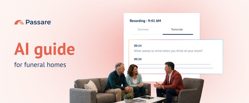 Image conveying title "AI guide for funeral homes"