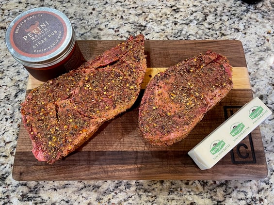 prepped ribeyes