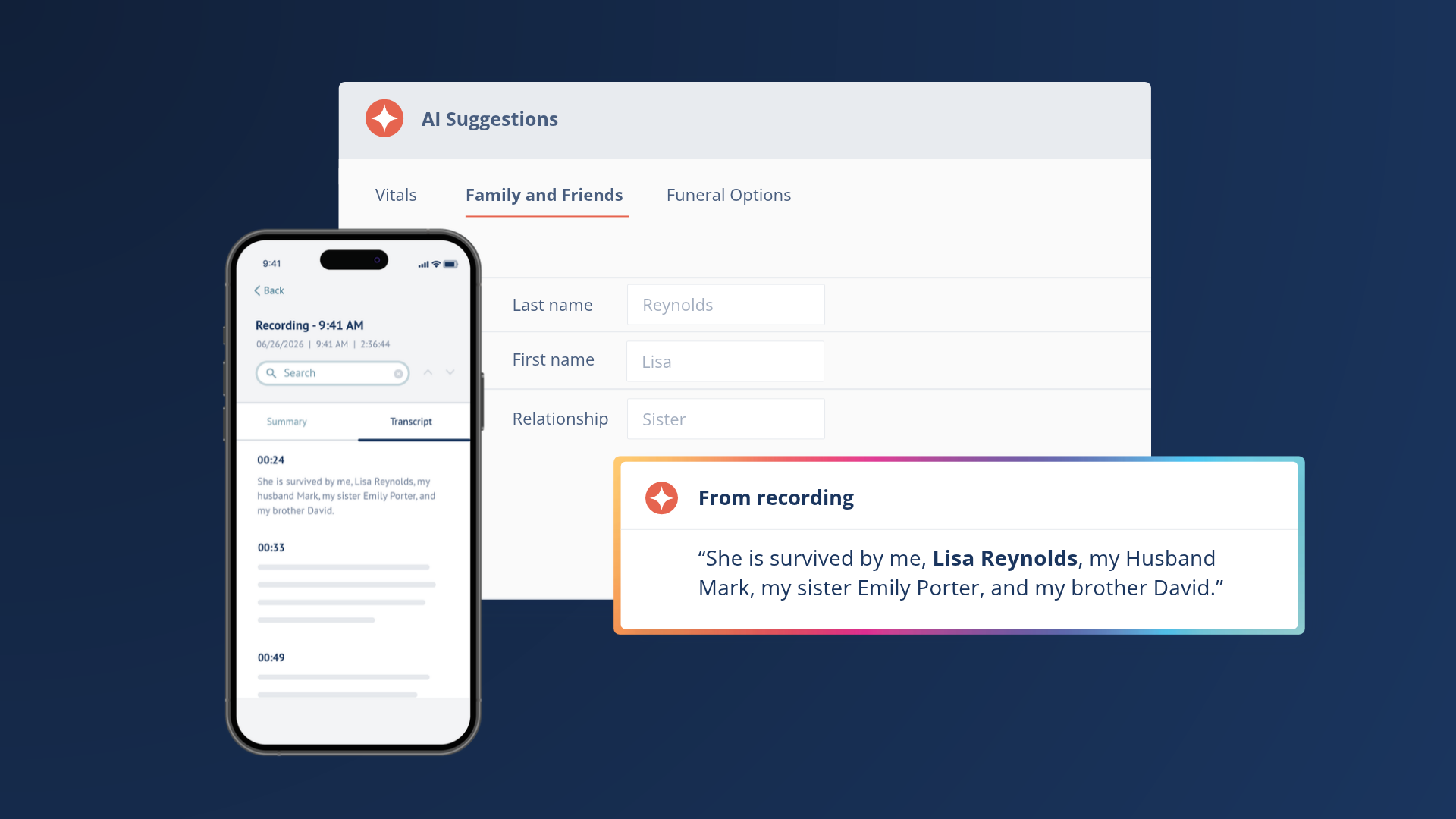 Turn arrangement notes into case updates with AI Suggestions