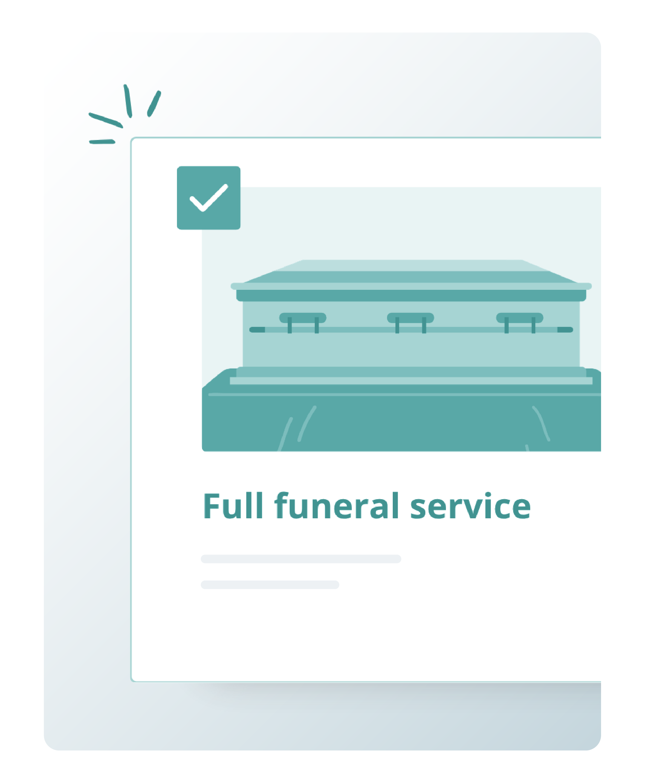 A full funeral service package selection