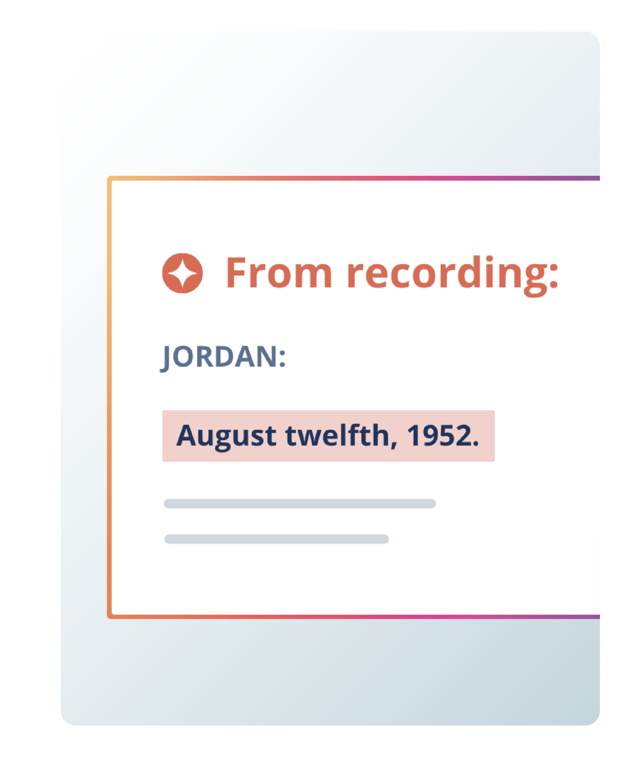 A suggested case update generated from a recording